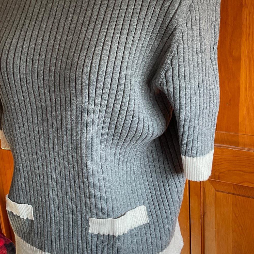 LOFT Two-Tone Ribbed Sweater - Picture 2 of 4